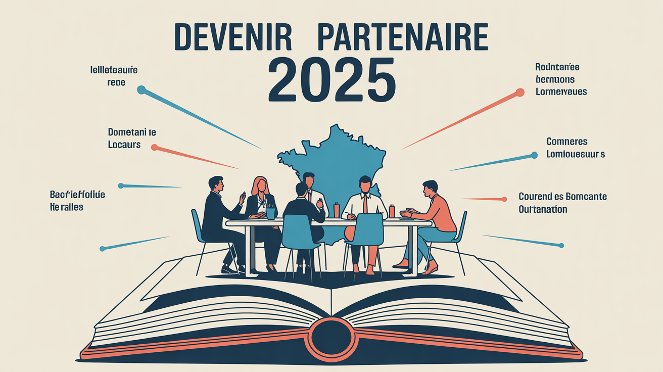 Illustration carnet ouvert réseau partenaires France
