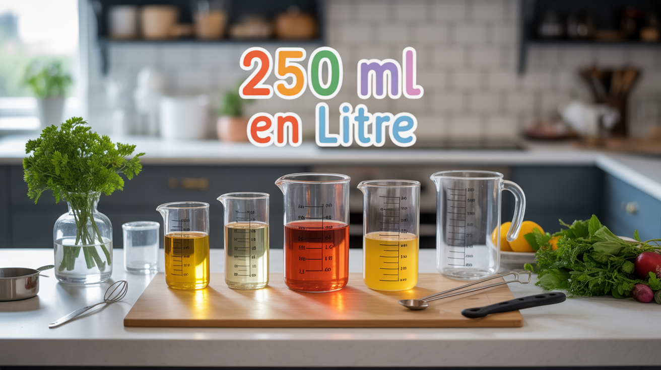 plan de travail cuisine 250 ml en litre