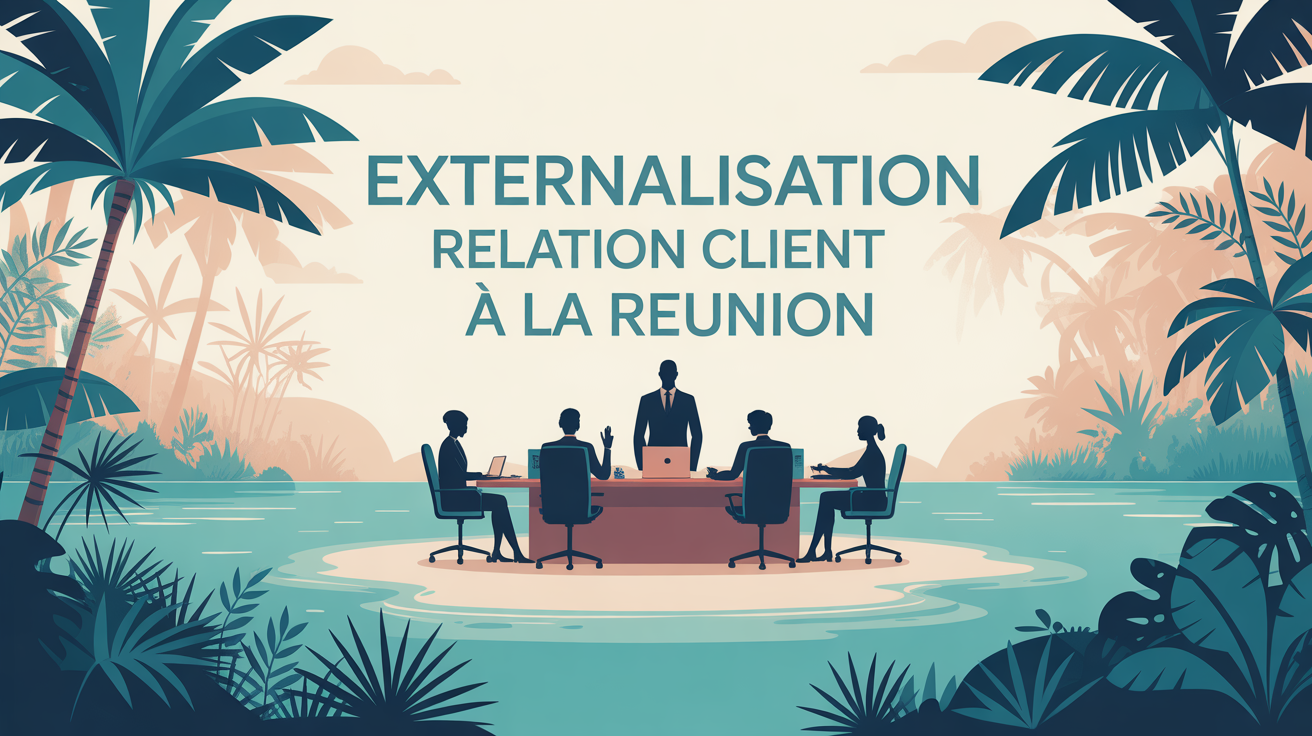 Equipe locale MDOI autour d'une table pour l'externalisation relation client à La Réunion