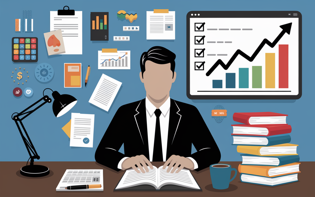 Formateur e-commerce préparant son projet digital au bureau