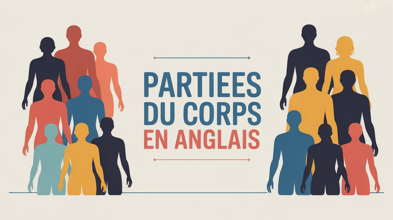 illustration dynamique parties du corps en anglais