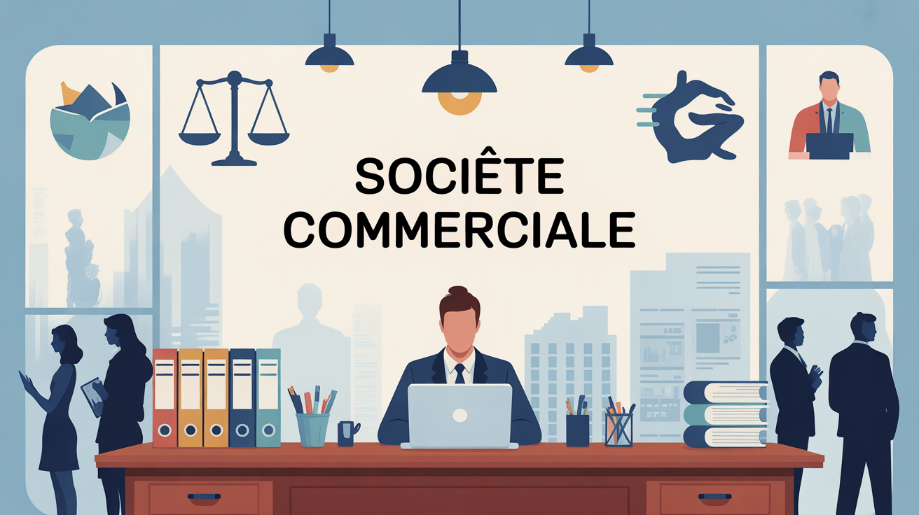 Illustration bureau moderne societe commerciale
