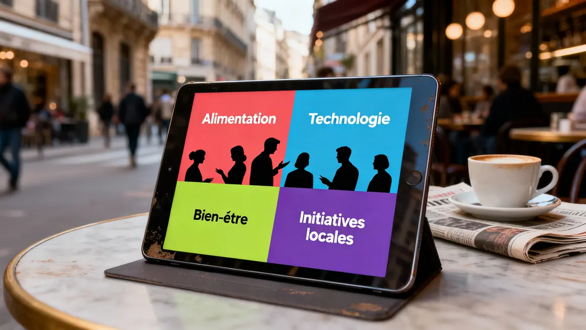 blog généraliste affichage rubriques colorées tablette