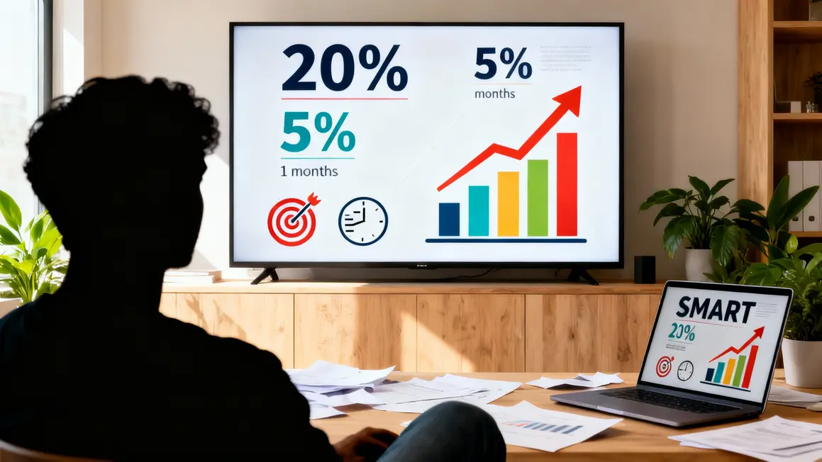 Tableau de bord avec KPIs marketing digital methodologie SMART