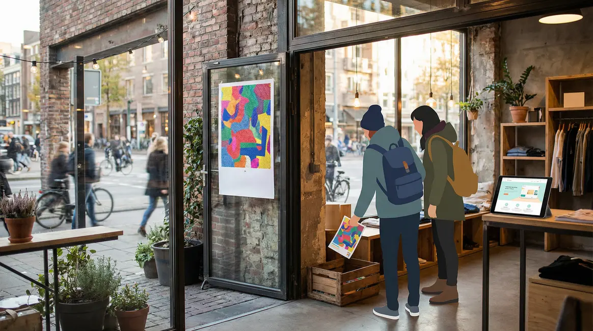 vitrine urbaine et landing page web