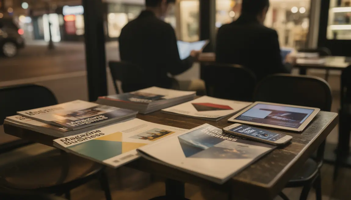 magazine business sur table urbaine formats papier digital