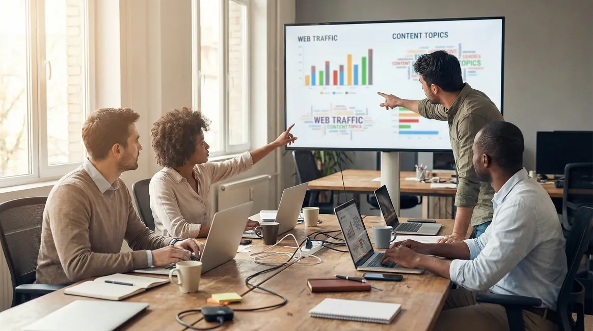 Groupe collaborant sur Semji SEO et contenu