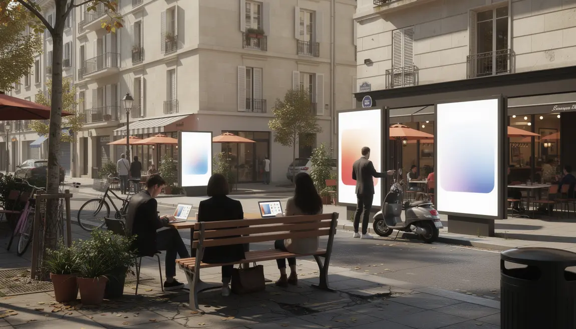Scène urbaine digital services de quartier en France