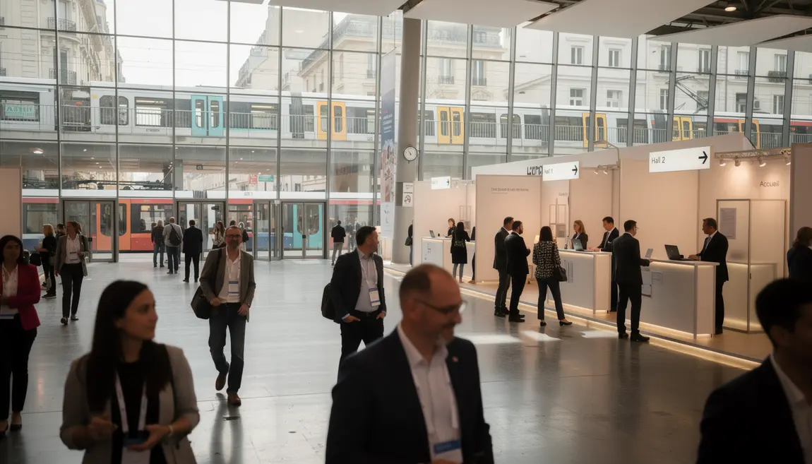 Vue du salon Batimat 2024 Paris, halls lumineux et visiteurs professionnels